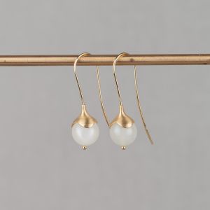 Ohrring G14K + Mondstein