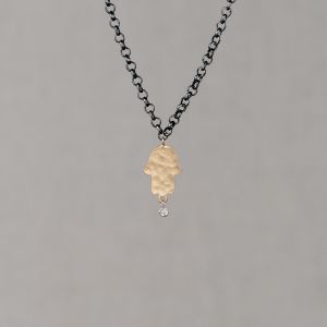 Halskette Silber + G14K