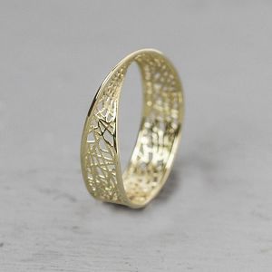 3D GOLD | Ring 14 karaat goud twist breed 3D
