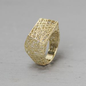 3D GOLD | Ring 3D 14 Karat Gold eckig