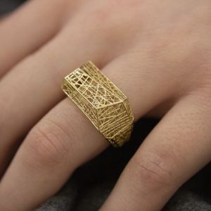 3D GOLD | Ring 3D 14 Karat Gold eckig