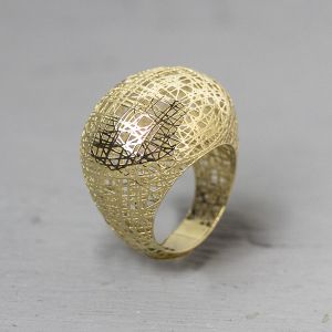 3D GOLD | Ring 14 Karat Goldkugel 3D