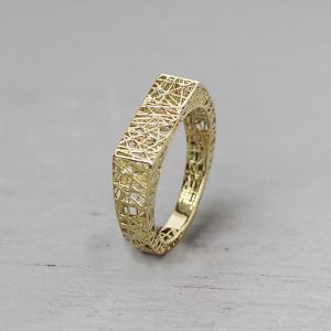 3D GOLD | Ring 3D 14 Karat rechteckig