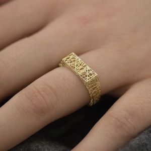 3D GOLD | Ring 14 karaat rechthoekig 3D 
