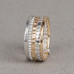 Ring LIMITED Silber + Goldfilled 5 Ringe