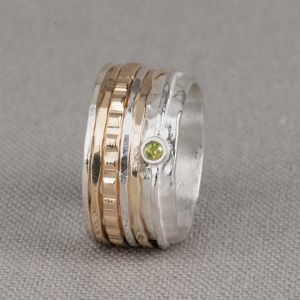 Ringe Silber + Goldfilled + Peridot (SALE)