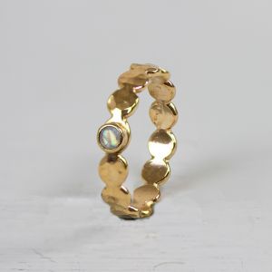 Ring Goldfilled bubbles + Mondstein