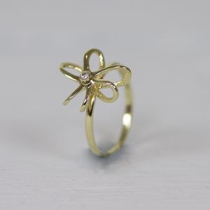 Ringblume G14K 0,03ct SI1/HI | Größe 53