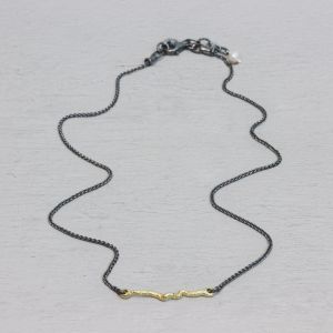 Collier zilver oxy met touch of gold krul