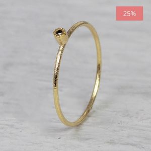 N.O.O.R. | Ring schwarz Diamantblume 0,01 ct