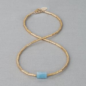 Collier LIMITED Goldfilled + Aquamarin