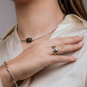 Ring 3 Riemen schmal Hammerschlag