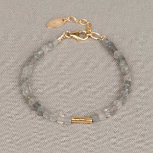 Armband Labradorit quadratisch + Goldfilled