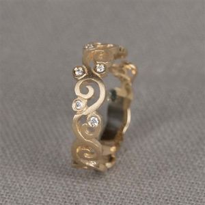 Ring Boho small G14K + dia 0,06 ct