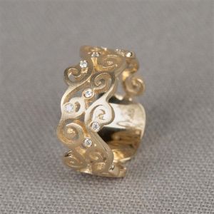 Ring Boho medium G14K + dia 0,08 ct