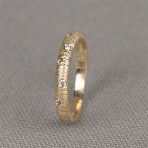 Ring Studs yellow G14K + dia 0,5 ct