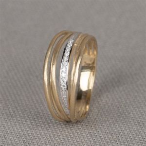 Ring Wired row small G14K + dia 0,05 ct