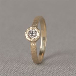 Ring G14K + dia 0,25 ct Champagne