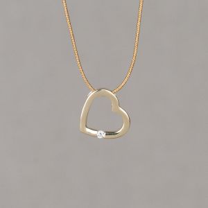 CLASSICAL | Anhänger Herz G14K + dia 0,03 ct