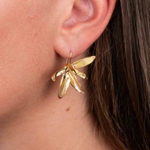 Versilberter Orchideenohrring