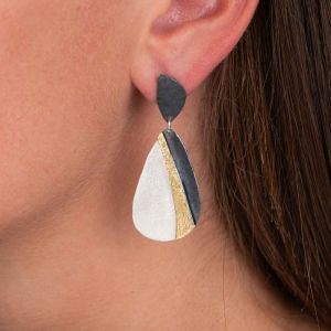 Ohrring Silber, oxy, vergoldet Susan