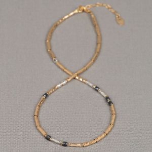 Halskette Tubes Goldfilled + Silber Oxy Happy