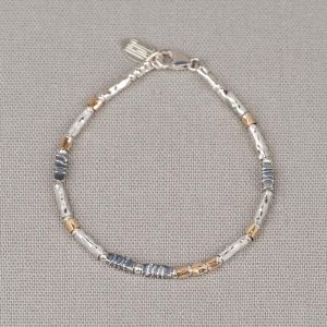 Armband Tubes Goldfilled + Silber Oxy All Together