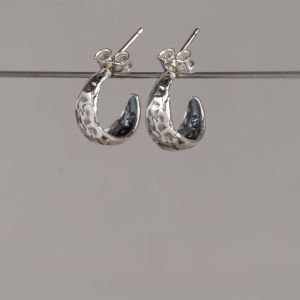 Creolen Silber Oxy glänzend gehämmert