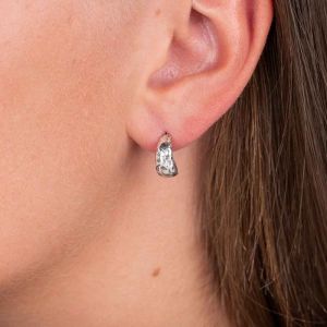 Creolen Silber Oxy glänzend gehämmert