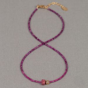 Collier duo Gems Robijn + Raw Robijn Goldfilled