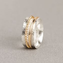 Ring zilver + Goldfilled Chique