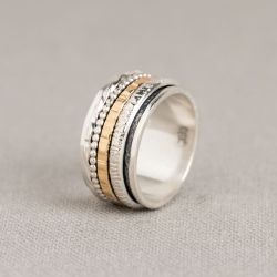 Ring zilver + Goldfilled Creatief