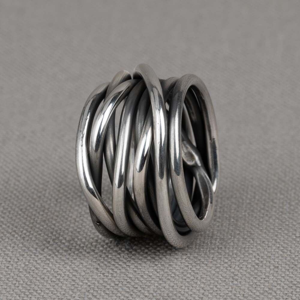 Ring Silber Oxy dick umwickelt