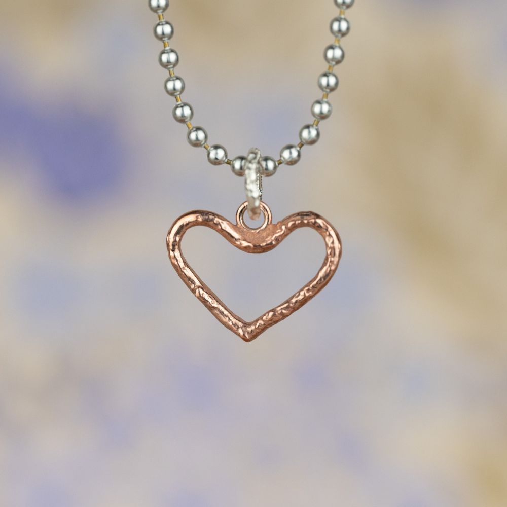 Anhänger Herz offen Silber + Rotkupfer
