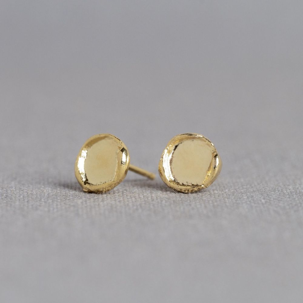 Versilberter runder Ohrstecker