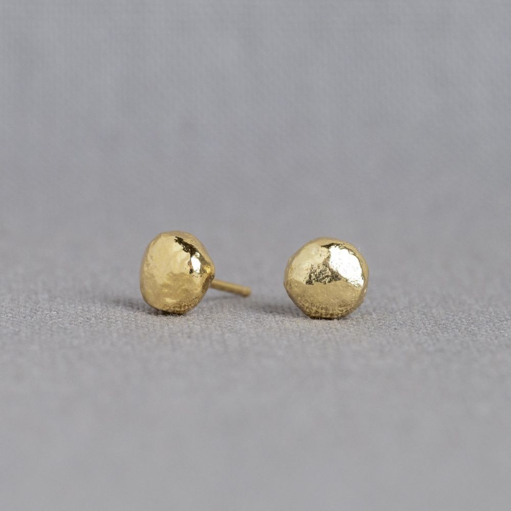 Ohrstecker rund vergoldet Hammer