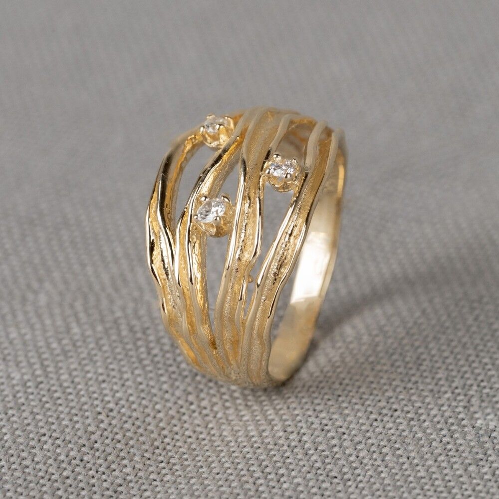 LEAVES | Ring Bögen G14K + 0,121 ct si1/HI