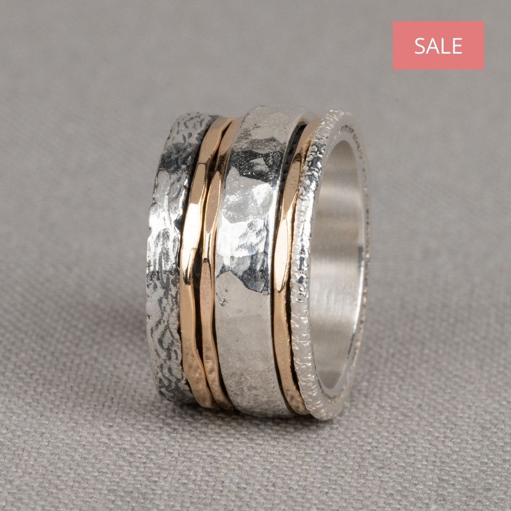 Ring Silber + Goldfilled elegant