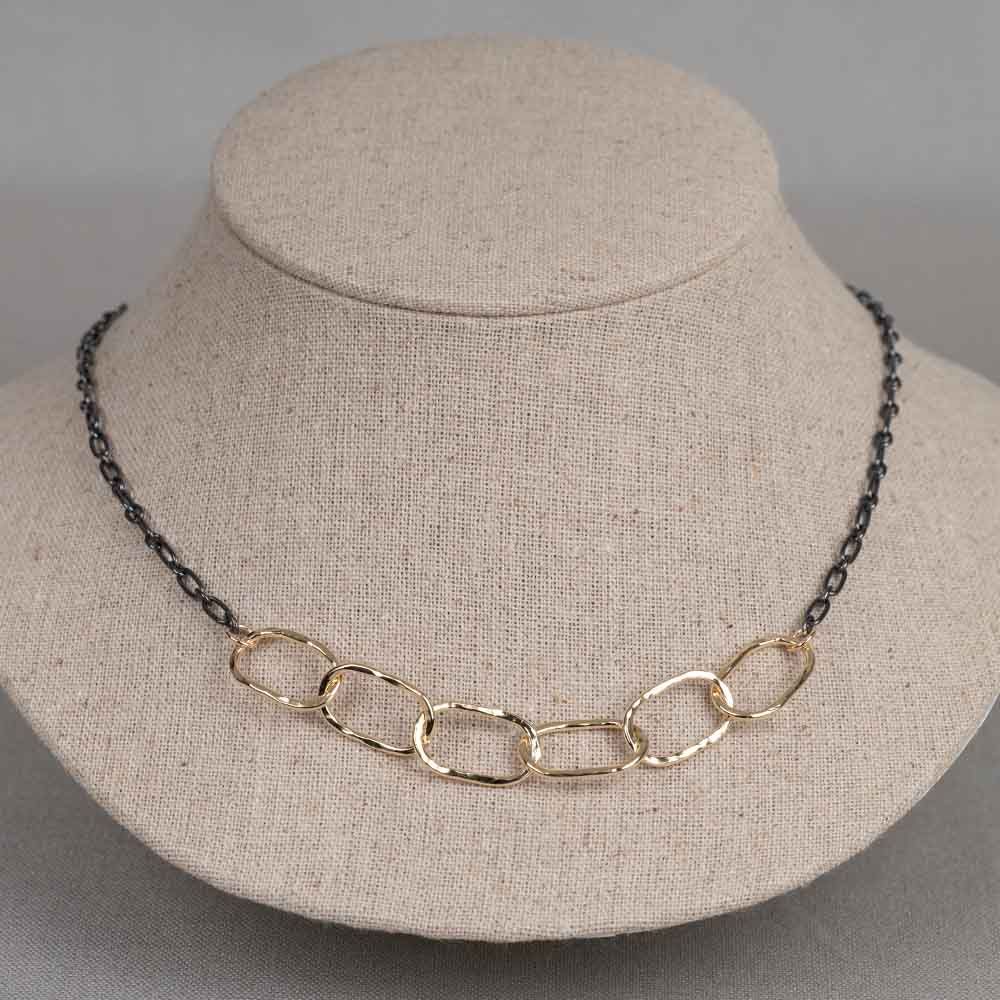 Halskette lang mit Goldfilled Ovalen