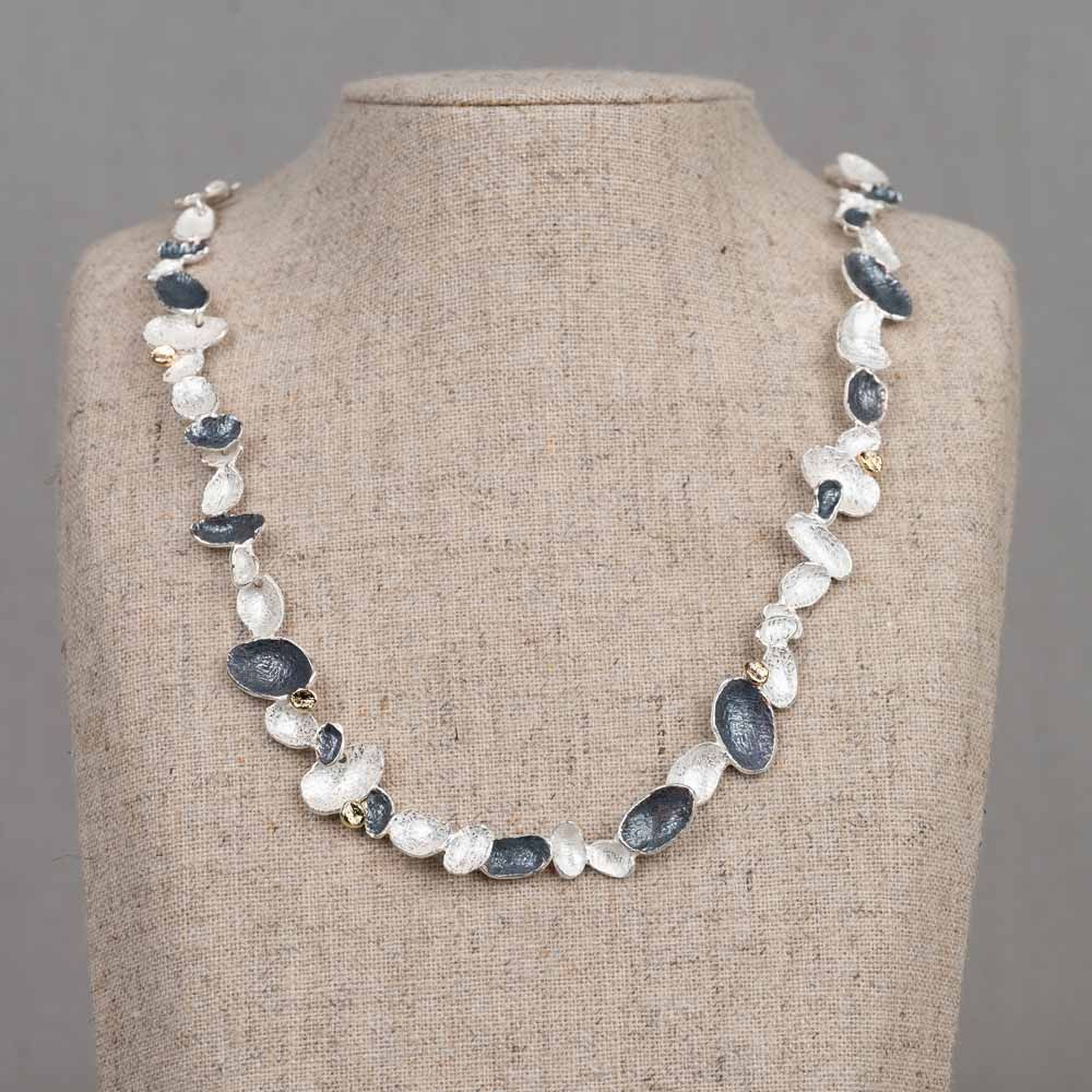 Halskette Silber + Silber vergoldete Flügel