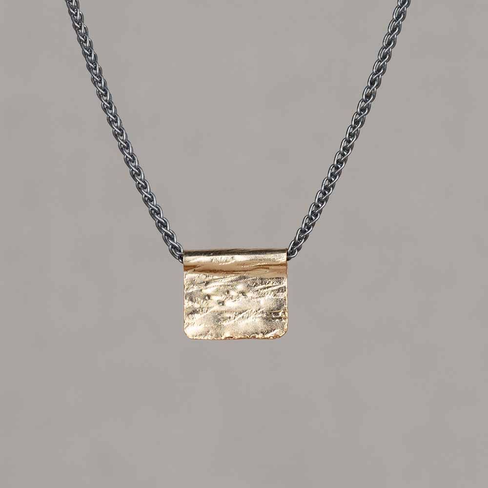 Halskette Silber Oxy mit vergoldeter Lasche