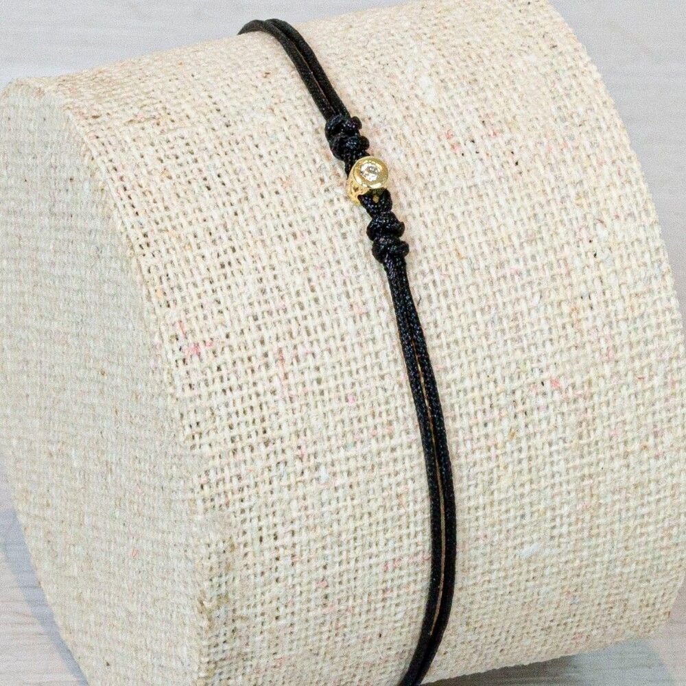 N.O.O.R. | Armbandschnur + Knopf 14 Karat + Durchmesser 0,02 ct