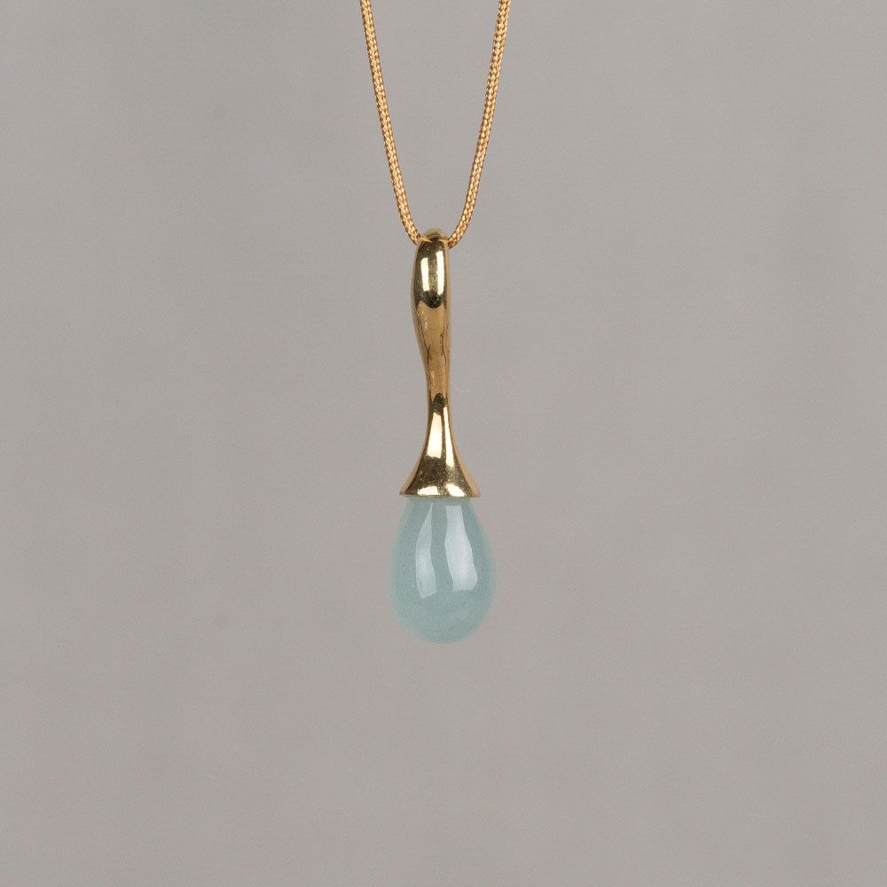 Anhänger Tropfen + Edelstein-AQ