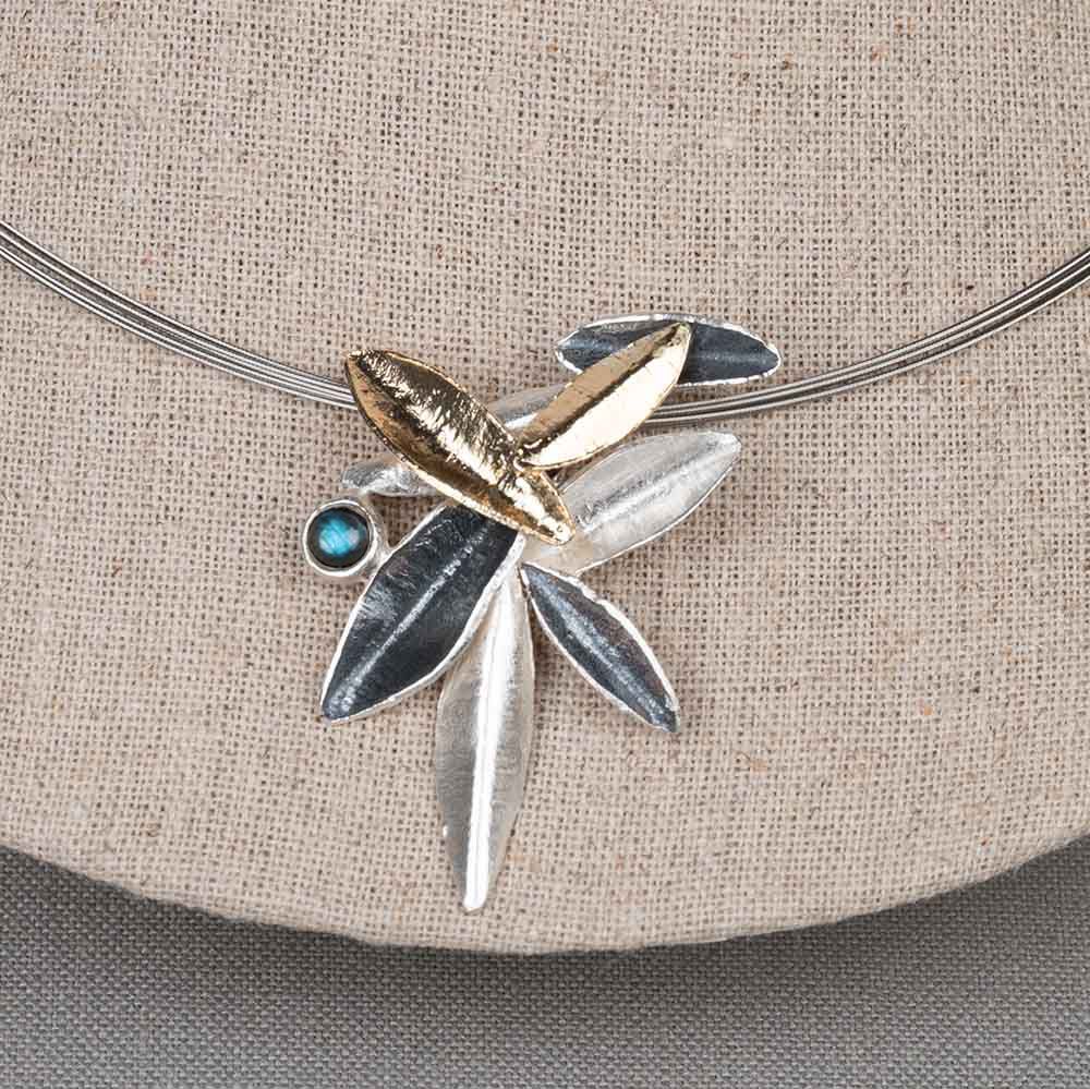 Anhänger Flora Fauna + Labradorit