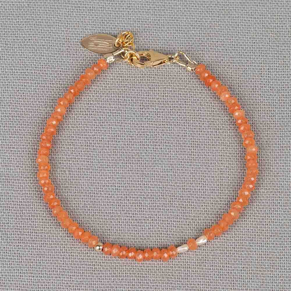 Armband Achat + Perle und Goldfilled Kugel