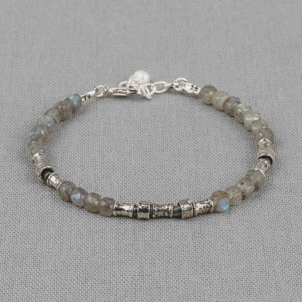 Armband Labradorit + Röhrchen