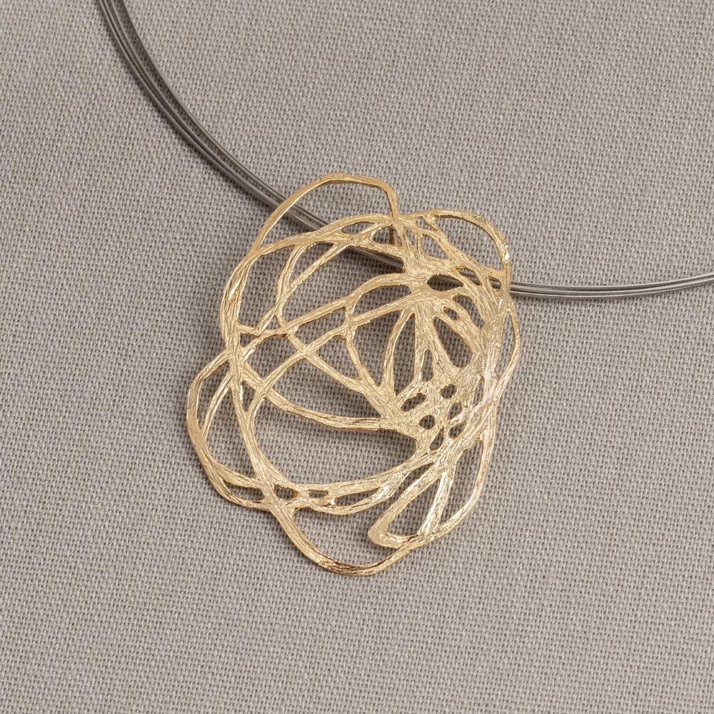 Anhänger Blume Silber vergoldet