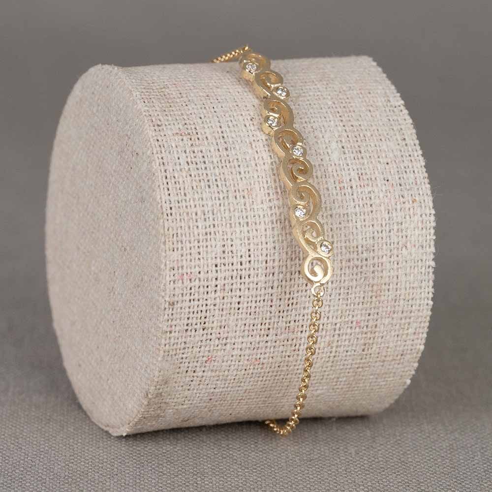 BOHO | Armband gerade G14K + dia 0,09 ct