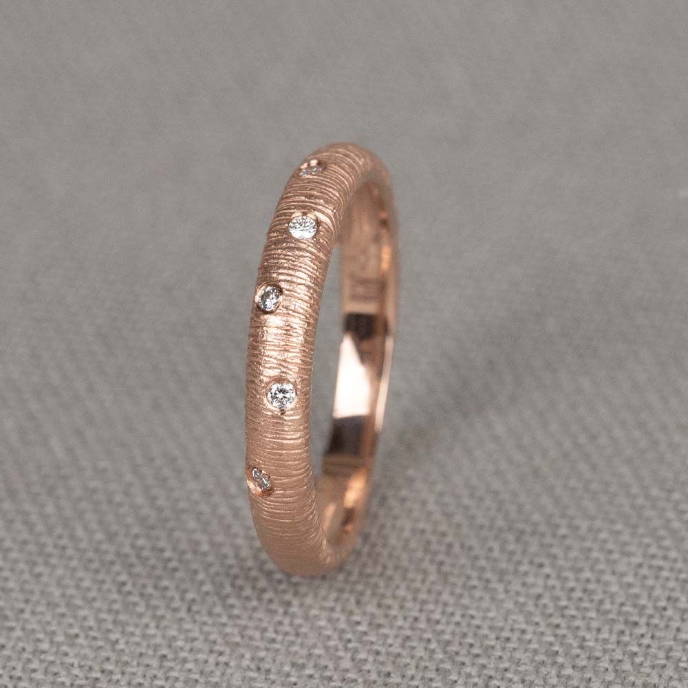 SPARKLE | Ring Ohrstecker Roségold G14K + dia 0,05 ct