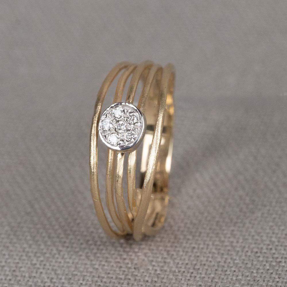 WAVY | Ring verdrahtet klein G14K + dia 0.06 ct